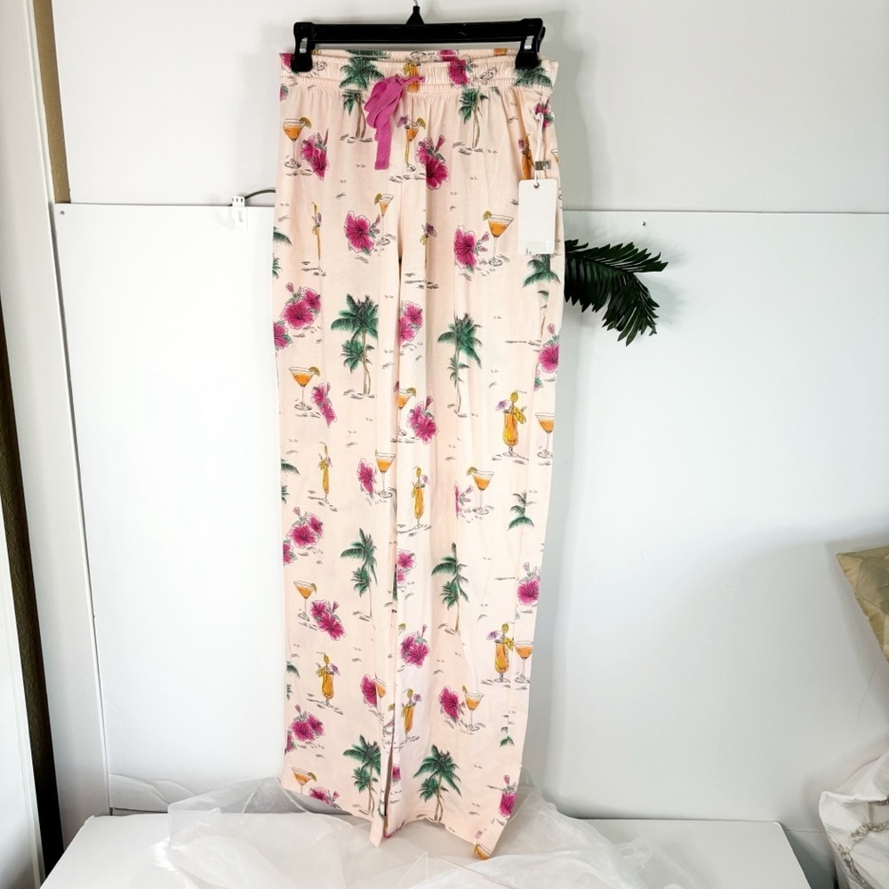 PJ Salvage womens Loungewear Sipping on Sunshine Pant Size XSm Pink Background - Picture 2 of 8